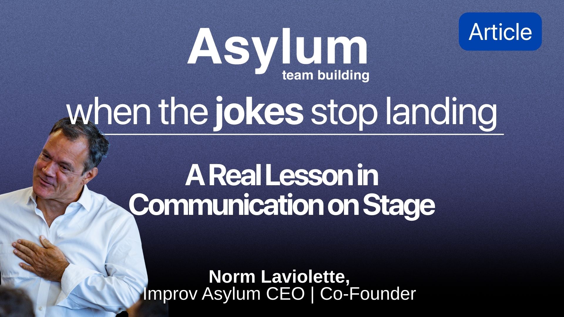 Comedian on stage practicing reading the room in communication